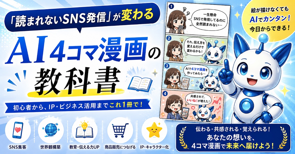 AIで作る4コマ漫画の教科書の表紙